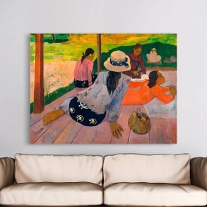 Reproduction de tableau sur toile. Paul Gauguin, La Sieste