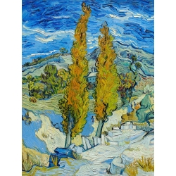 Quadro, stampa su tela. Vincent Van Gogh, Pioppi a Saint Remy