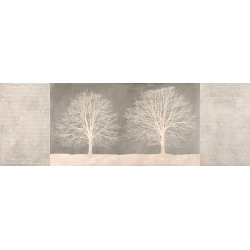Wall art for living room. Art print and canvas. Trees on Grey panel