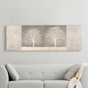 Moderne Leinwandbilder Wohnzimmer. Trees on Grey panel