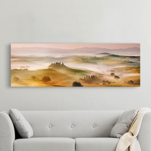 Quadro, stampa su tela. Panorama Val D'Orcia, Toscana