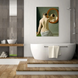 Cuadro en canvas. Eckersberg, Mujer desnuda peinándose frente al espejo