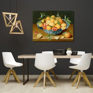 Wall art print and canvas. Jacob van Hulsdonck, Still Life with Lemons, Oranges and a Pomegranate