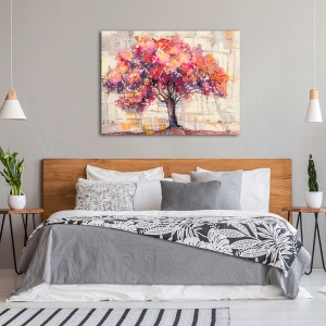 Modern Wall Art Print and Canvas. Colorful tree in Spring