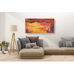 Wall art print and canvas. Lucas, Red forest