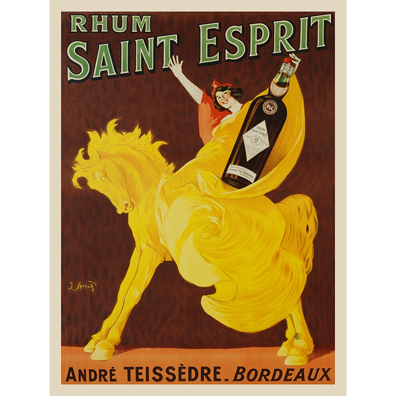 Vintage Poster. J. Spring, Rhum Saint Esprit, 1919
