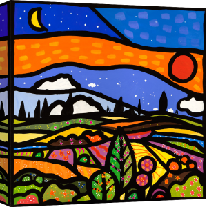 Leinwandbilder für kinderzimmer. Wallas, Sunset on the hills