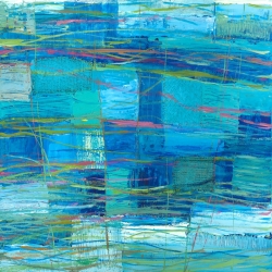 Abstrakte Leinwandbilder Blau. Lucas, Ocean Monochrome