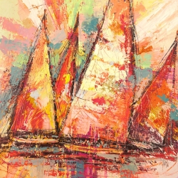 Cuadros barcos de vela. Luigi Florio, Velas en el océano