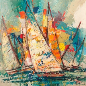 Cuadros barcos de vela. Luigi Florio, Regata Oceánica