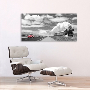 Tableau sur toile et poster voiture. Interstate '59 (red)