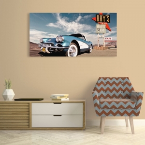 Vintage car poster and canvas. Cruisin' USA