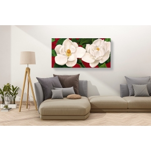 Tableau floral sur toile. Luca Villa, Magnolias en fleurs