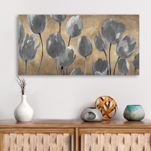 Tableau fleurs sur toile. Luca Villa, Tulipes modernes grises