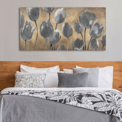 Wall art print, canvas, poster. Luca Villa, Grey Tulips
