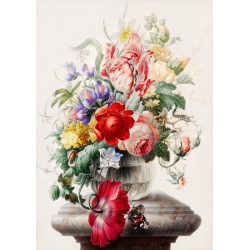 Wall art print, canvas, poster. Henstenburgh, Flowers in a vase