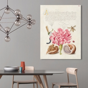 Botanical art print, canvas. From the Model Book of Calligraphy, V