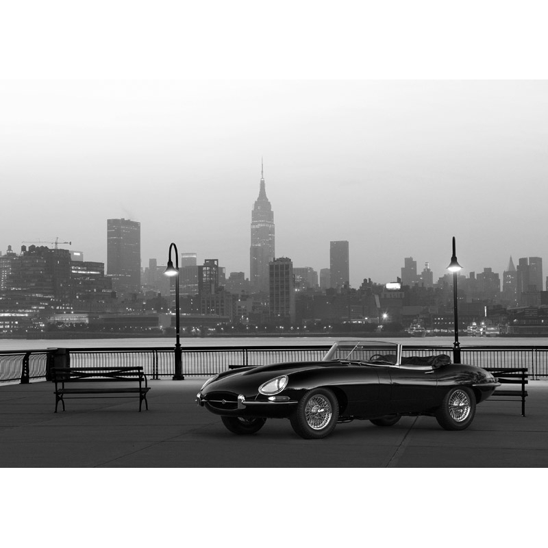 Quadro, poster auto vintage in New York City (BW)