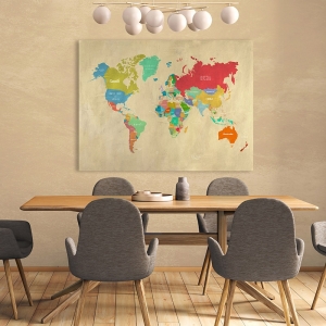 Wall art print, canvas, poster. Hipster Map of the World