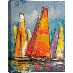 Cuadros barcos de vela. Luigi Florio, Velas de colores I