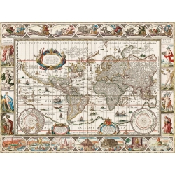 Cuadros mapamundi en lienzo. Nova totius terrarum... 1635-1649