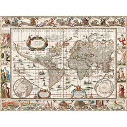 Tableau monde sur toile. Nova totius terrarum (1635-1649)