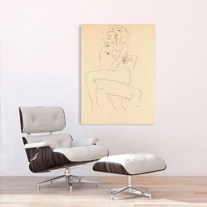 Leinwandbilder und Poster. Egon Schiele, Paar umarmt