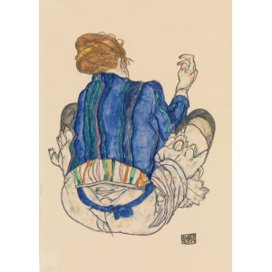 Cuadros en lienzo y poster. Egon Schiele, Mujer sentada, vista posterior
