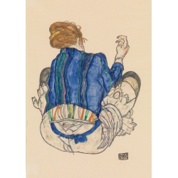 Quadro, stampa su tela. Egon Schiele, Donna seduta, vista di schiena