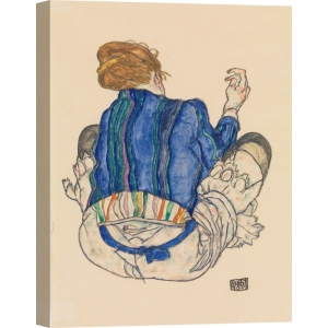 Wall art print, canvas, poster. Egon Schiele, Seated Woman, Back View