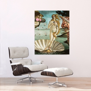 Quadro moderno Venere di Botticelli con chewing gum, stampa su tela