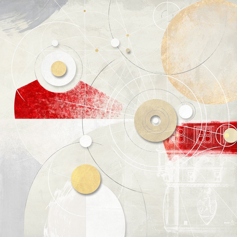 Abstract art print, canvas, poster. Arturo Armenti, Galaxy 4 (Red)