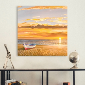 Adriano Galasso Mattino sul mare Keilrahmen-Bild Leinwand Sonnenuntergang Meer 