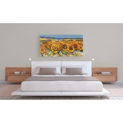 Wall art print and canvas. Luigi Florio, Sunflower field