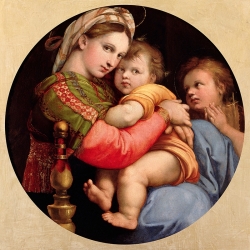 Tableau religieux sur toile. Raphaël, La Vierge à la chaise