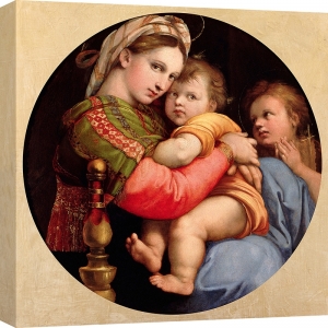 Cuadro religioso en lienzo. Rafael, Madonna de la Silla