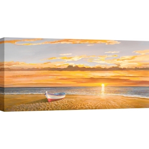 Coastal wall art print, canvas. Adriano Galasso, Sunset on seaside