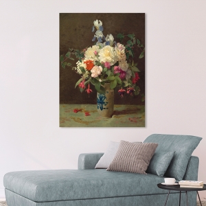 Kunstdruck George Cochran Lambdin, Vase mit Blumen