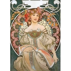 Tableau sur toile Alphonse Mucha, Rêverie d'Alphonse. Affiche, Poster