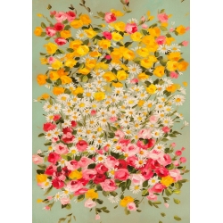 Quadro, stampa su tela fiori. Anna Borgese, Festone di fiori (Azure)