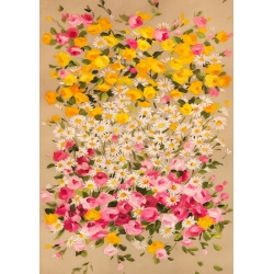 Kunstdruck und Leinwandbilder Anna Borgese, Blumenfest (beige)