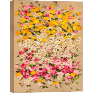 Quadro, stampa su tela fiori. Anna Borgese, Festone di fiori (Beige)