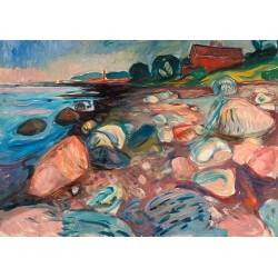 Kunstdruck und Leinwandbilder Edvard Munch, Shore with Red House