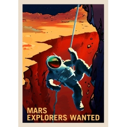 Tableau sur toile et poster de la NASA. Mars Explorers Wanted