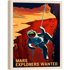 Tableau sur toile et poster de la NASA. Mars Explorers Wanted