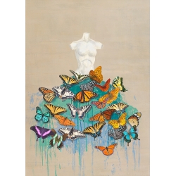 Tableau fashion sur toile. Kelly Parr, Dress of Butterflies I
