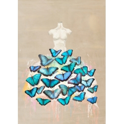 Tableau fashion sur toile. Kelly Parr, Dress of Butterflies II