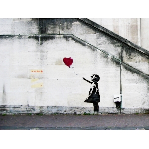 Quadro, stampa su tela. Anonimo (attribuito a Banksy), South Bank, London (graffito - dettaglio)