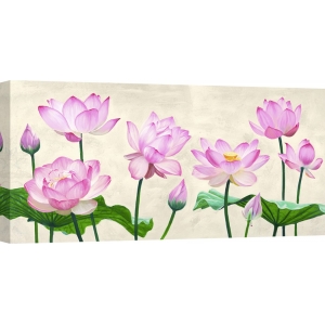 Leinwanddruck mit modernen Blumen. Shin Mills, Lotus Flowers