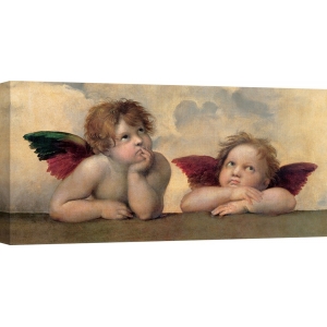 Quadro, stampa su tela. Raffaello, Angeli - Madonna Sistina (dettaglio)